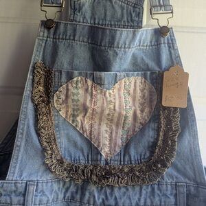 Chic Denim Overalls with Heart Patch